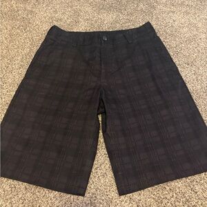 adidas Men's Black Plaid Golf Shorts